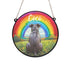 Staffordshire Bull Terrier Grey Rainbow Bridge Personalised Stained Glass Effect Suncatcher